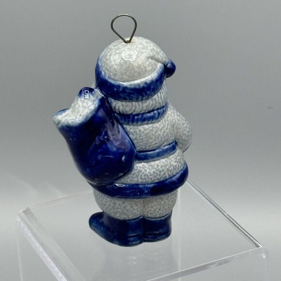 Vtg Eldreth Pottery Santa Claus Ornament with Toys Salt Glaze Christmas Ornament - Picture 4 of 7